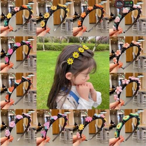 Hair Band Childrens Flower Headband Bangs Clip Braided Hair Band Hairpin Pressure Princess Cute Hair Clamp with Tooth Anti-skid