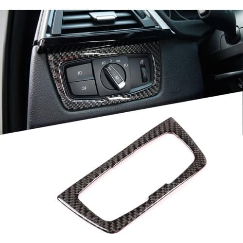 1 Pcs Soft Carbon Fiber For BMW F30 F34 F35 3 4 Series GT 2013-2018 Car Accessories Car Headlight Switch Frame