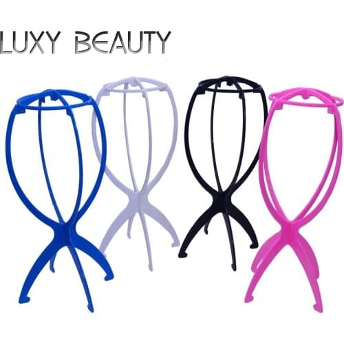 Wig Stand 1pcs Wig Head Holder Plastic Wig Teaching Bracket Portable Folding Plastic Adjustable DIY Hats Hair Wig Styling Tools