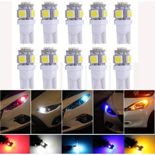 10pcs Car Led Light T10 W5W for Ford Focus 2 3 for Chevrolet Cruze Hyundai Solaris Fiat 500 500C 500L