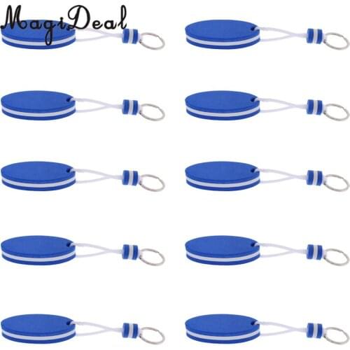 10 Pieces Yacht Boating Floating Keychain Keyring Key Ring-Sailing Surfboard Blue for Surfing Rafting Accessories