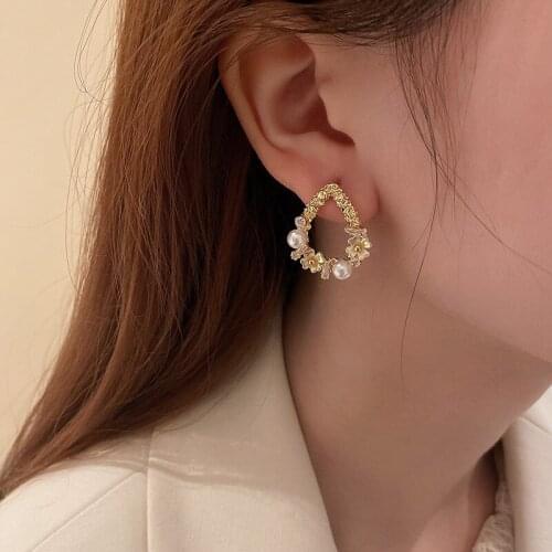 2021 New Trendy Simple Geometric Stud Earrings for Women Girls Korean Style Big Earring Wedding Party Jewelry
