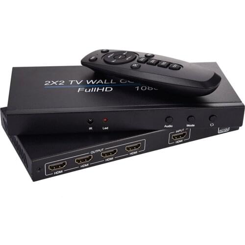 2X2 Video Wall Controller 1 HDMI Input 4 HDMI Output 2X1/3X1/4X1/1X2/1X3/1X4 TV Processor Images Stitching
