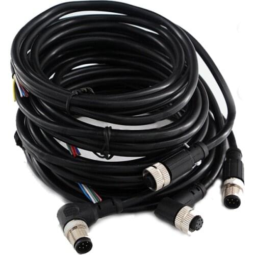 3m Cable Wire Straight/Right Angle M12 Aviation Connector Waterproof 4 5 8 Pin Sensor Adapter Male Female Plug Socket