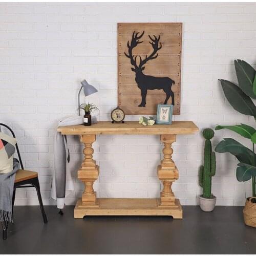 American retro solid wood porch desk strip table carved decoration living room corridor small long strips and narrow side tables