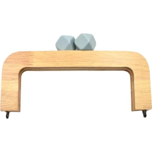 20 Cm Nature With Candy Resin Big Ball Clasp Solid Wood Material Wooden Purse Frame Screws Inside Wood Bag Handle Frame Purse