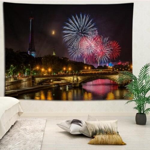 New arrival custom Firework printing tapestry More Size home living room bedroom decorative wall blanket