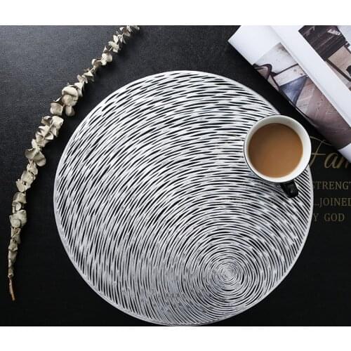 Decorative Table Mat 2 PCS Simple Spiral Design Thick Round Pot Coaster Non Slip Flexible Placemats for Kitchen TS2