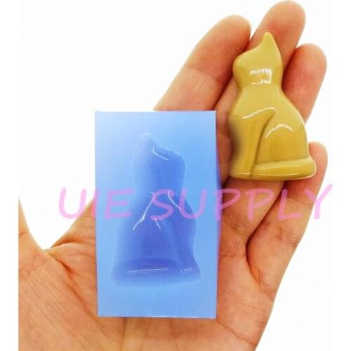 DYL922U 46.1mm x 26.8mm Cat Candy Chocolate Silicone Mold Fondant Cake Decoration Resin Clay Art Soap Aromatherapy FOOD SAFE