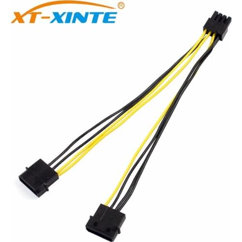 XT-XINTE Power Supply Cable 8Pin to Dual Large 4Pin CPU Adapter Cable for PC 4+4pin Power cables Wire for Miner Bitcoin Mining
