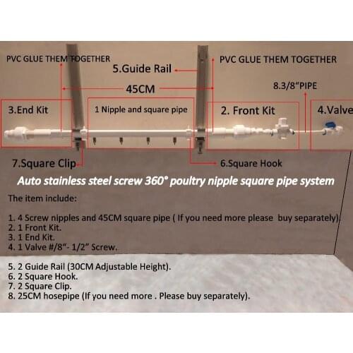 1 Set Auto Poultry Screw Stainless Steel Nipple System Drinker Water Chicken Hen Bird Quail Duck Laying cage Equipment