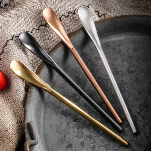 Stainless Steel Spoon Long Gourd Handle Stir Bar Coffee Small Spoon Ice Spoon Bar Mix Bar Honey Spoon
