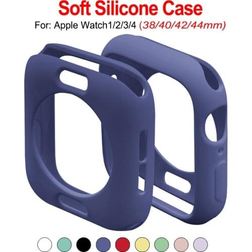 Candy Colors Soft Silicone Case for Apple Watch 3 2 1 38mm Full Protection Case for Apple Watch 4 42mm Band Accessories