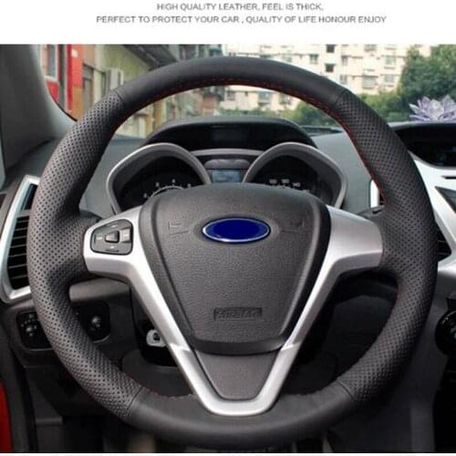 New 1pc DIY Car Steering Wheel Cover With Needles and Thread leather free shipping for ford focus 2012 Mondeo Fiesta Kuga