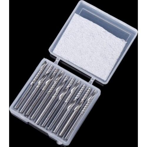 2021 New 10 Pcs 4mm Shank Single Flute Carbide Spiral End Mill Cutter Router Bits 22mm CEL