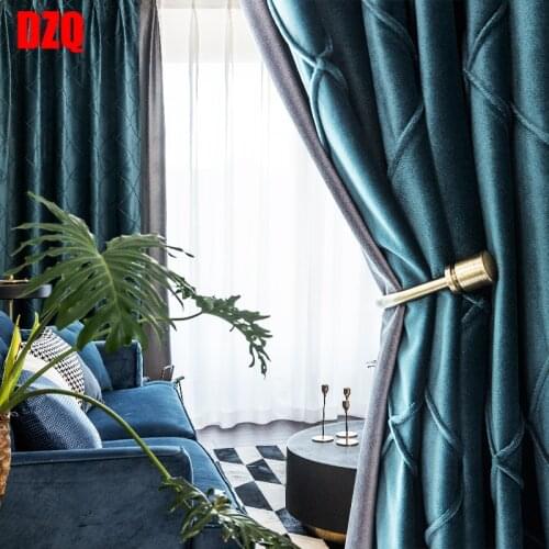 2021 New Bedroom Study Finished Curtains Custom Nordic Wind Flannel Finished Curtains High Shading Thick Flannel Curtain Fabric