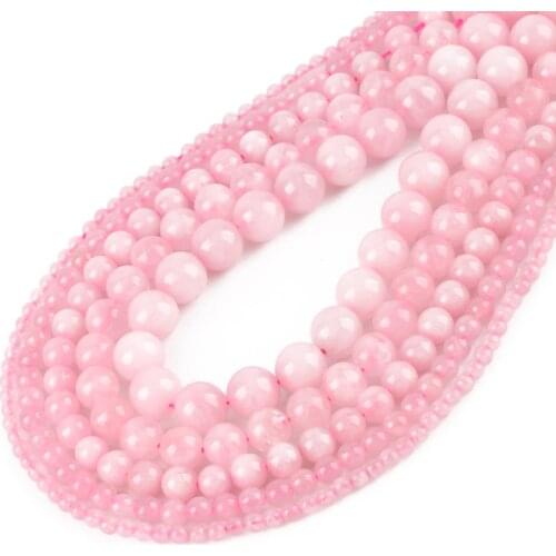 Wholesale Rose Pink Quartz Loose Beads Natural Stones 4/6/8/10/12mm For Jewelry Making DIY Fashion Bracelet Necklace Accessories