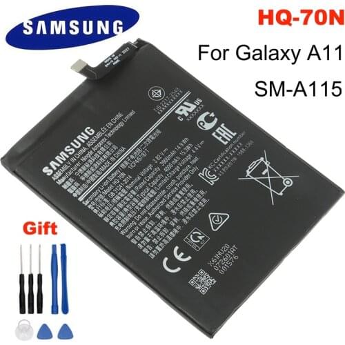 Original Samsung Battery HQ-70N For Samsung GALAXY A11 A115 SM-A115 Genuine Battery 4000mAh High Capacity