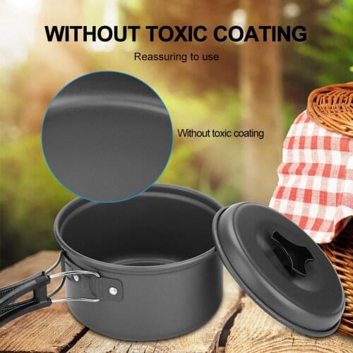 Outdoor Camping Barbecue Portable Cookware Set Picnic Barbecue Cooking Kitchenware for 2-3 People Camping Hiking BBQ Picnic