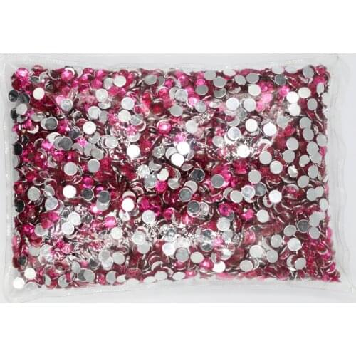 Peach Color Color 1.5~12mm Flat Back Round Acrylic Rhinestones Beads,3D Acrylic Nail Art / Garment Decoration