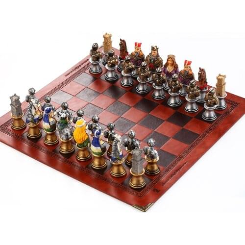 Characters Playing Cards History Theme Chess 32 Painted Pieces Embossed Board Style Multi-choice Board Game Gift Collection