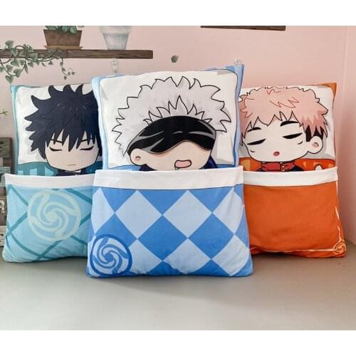 Jujutsu Kaisen Cute Anime Plushies Pillow Kawaii Cushion Fushiguro Megumi Gojo Satoru Soft Stuffed Plush Toy Kids Gifts