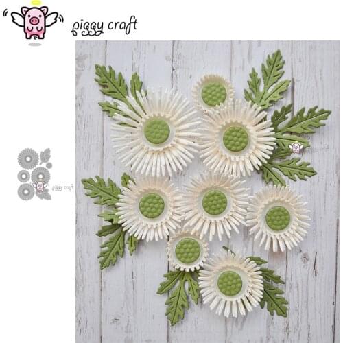 Piggy Craft metal cutting dies cut die mold 7Pcs New Flower leaf Scrapbook paper craft knife mould blade punch stencils dies