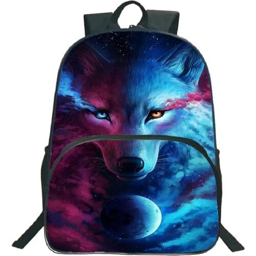 New Wolf 3D Pattern Backpack High quality Children School Bag Teens Casual Rucksack Men Laptop Bag Student Mochilas Hombre Femme