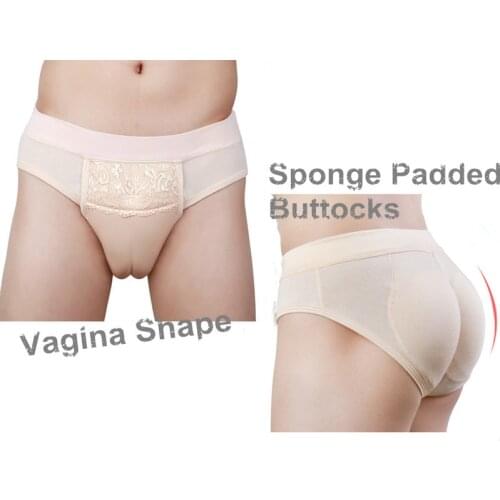 Shemale Panties Sissy Fake Vagina Panties Transgender Crossdresser Drag Queen Panty Push Up Hips Buttocks Enhancer Briefs