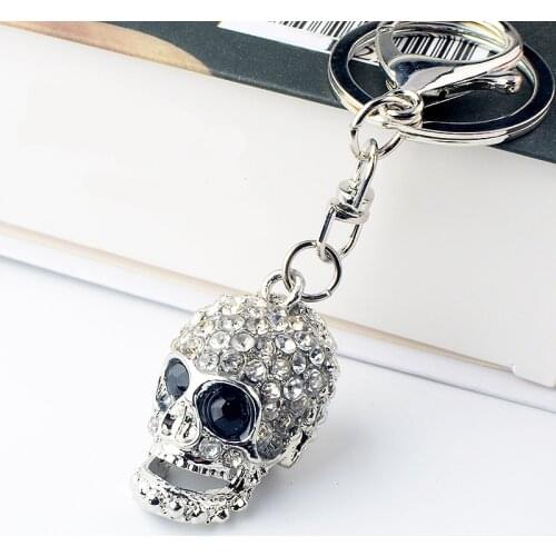 Rhinestone Skeleton Key Chain Fashion Women Purse Keyring Skull Keychain Classic Key Holder Accessories Pendant Jewelry