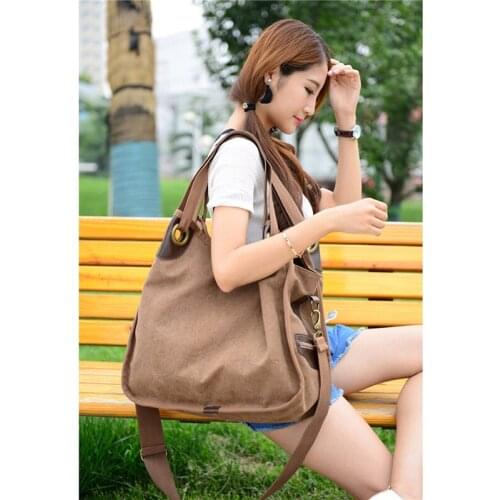 Fashion Canvas Large Capacity Women Handbag Big Shoulder Bags Casual Hobos Lady Female High Quality Tote
