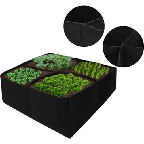 60X60 Fabric Raised Garden Bed Square Planting Container Grow Bags Breathable Felt Fabric Planter Pot For Plants Nursery Pot