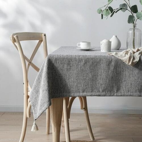 Waterproof Oilproof Table Cloth Thick Cotton Linen Table Covers for Wedding Party Hotel Tablecloth Rectangular Table Cover Solid