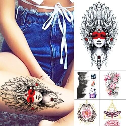 1PCS Temporary Tattoo Sticker Maori Totem Large Arm For Men Women Body Art Sticker