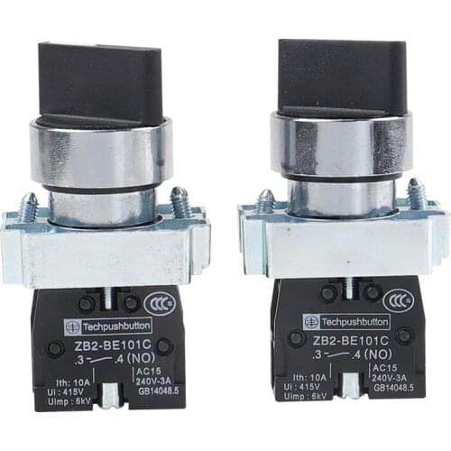 ZB2-BE101C XB2-BD21C XB2-BD21 Rotary switch knob 22mm 2 position Self-locking Latching Switch 1 NO Maintained Select Selector