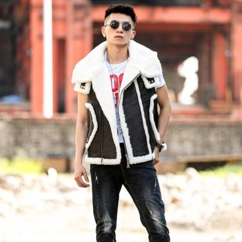 Mens B3 Shearling Vest Coat Mens Winter Vest Mens Warm Top