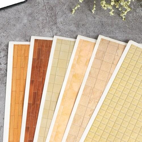 1:12 Dollhouse Mini Home Wall Paper Murals Floor Stickers Decor Wall Stickers