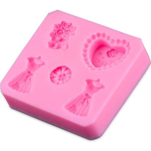 1PCS HOT Lovely Clothes And Loving Heart Silicone Cake Mold Mould Cutter Fondant Cake Decorating Tools D287