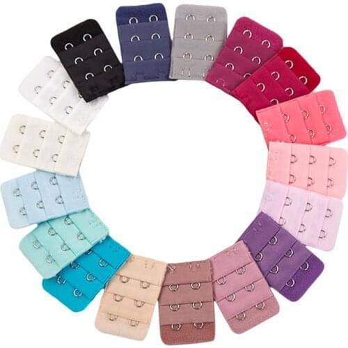 10PC Womens Bra Extenders Brassiere Extension Hooks Narrow 3 Rows 2 Buttons Bra Underwear Extension Buckle (Random Color)