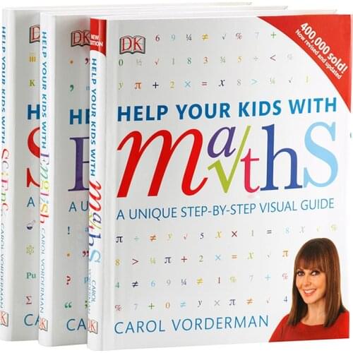 3 Books DK Help Your Kids with Maths Science English Kids Book Teach Learning Skill