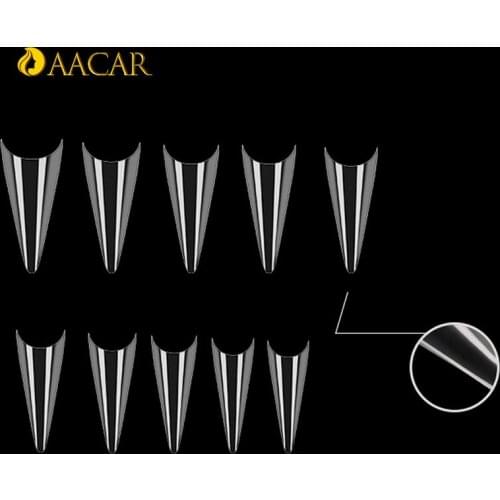 500Pcs super long fake nails long ballerina full coverage long coffin fake nail tips natural transparent fake nails with designs