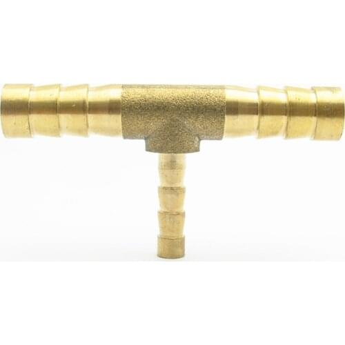 8mm Hose Barb x 4mm Hose Barb x 8mm Hose Barb Tee Brass Barbed Pipe Fitting Coupler Connector Adapter For Fuel Gas Water