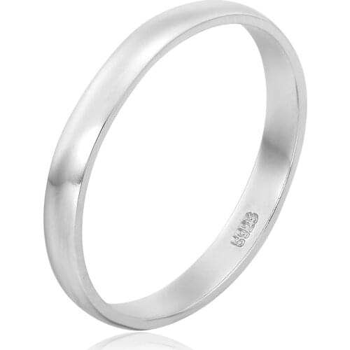 925 Sterling Silver 925s Stamp D shape Band Wedding Engagement Rings for Mens Womens Fashion Finger Jewelry Bague US size 4.5-12