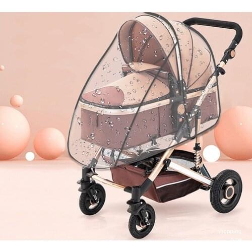 Stroller Accessories Rain Cover Baby Car Weather Wind Sun Shield Transparent Breathable Trolley Umbrella Raincoat Accessories