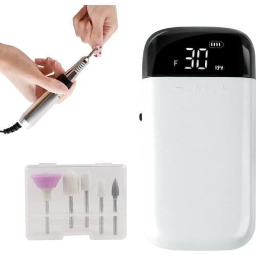 Rechargeable Nail Drill Machine 30000RPM Electric Nail File Set Tools Portable Gel Nail Art Polisher Kit For Manicure Pedicure