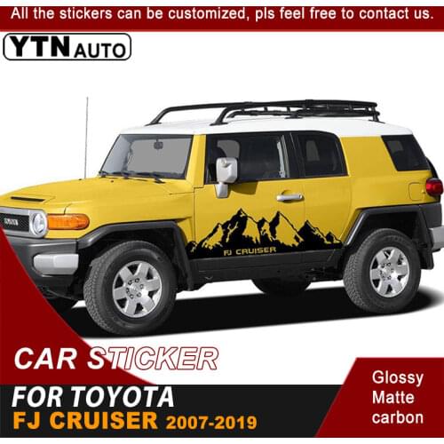 Car Sticker For Toyota FJ Cruiser 2007-2018 2019 Side Body Mountain Stripe Styling Graphic Vinyl Cool Car Decal Car Accessories