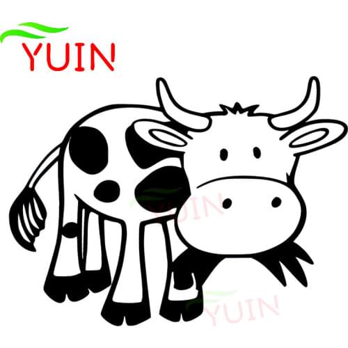 Car Sticker Cartoon Cow Creative Farm Animal Decals Cars Exterior Cute PVC Body Decoration Accessories Anti-ultraviolet Stickers