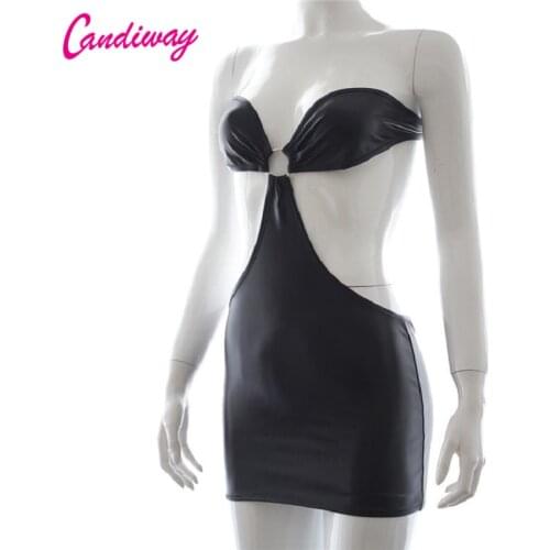 Black Leather Pole Dancing Dress Sexy Lingerie Women Sexy Pron Erotic Nightwear Pants Club Temptation Lenceria Sexy Costumes