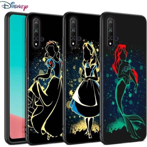 Black Soft Cover Elsa Ariel PrincessFor Huawei Nova 8 7 6 SE 5T 7i 5i 5Z 5 4 4E 3 3i 3E 2i Pro Phone Case