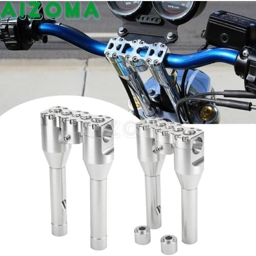 For Harley Bobber Touring Softail Dyna Sportster Modular Motorcycle CNC HandleBar Riser Fat Handle Bar Mount Clamp 6" 8" 10" 12"